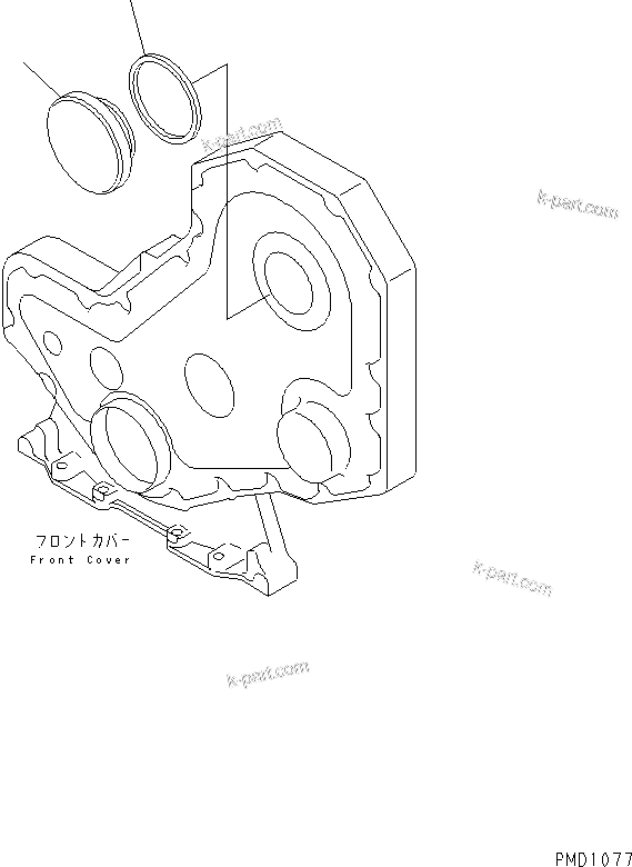 Komatsu parts book diagram for S4D102E-1N-2D S/N 26200163-UP: TACHOMETER DRIVE COVER
