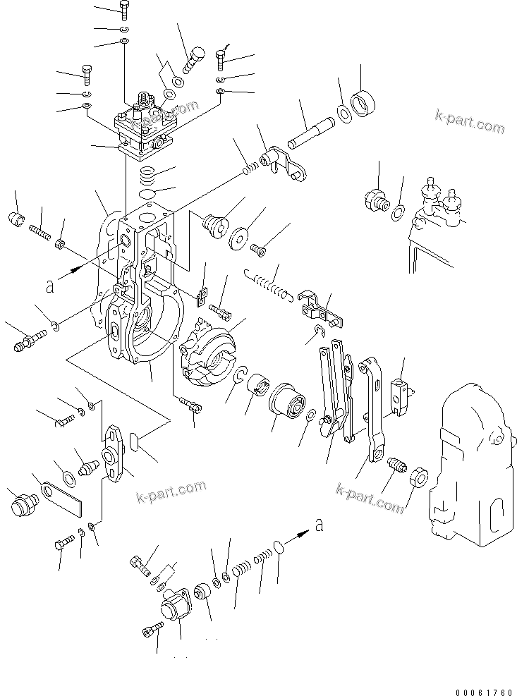 Komatsu parts book diagram for S4D102E-1N-2D S/N 26200163-UP: FUEL INJECTION PUMP (GOVERNOR) (1/2) (INNER PARTS)(#26246658-)