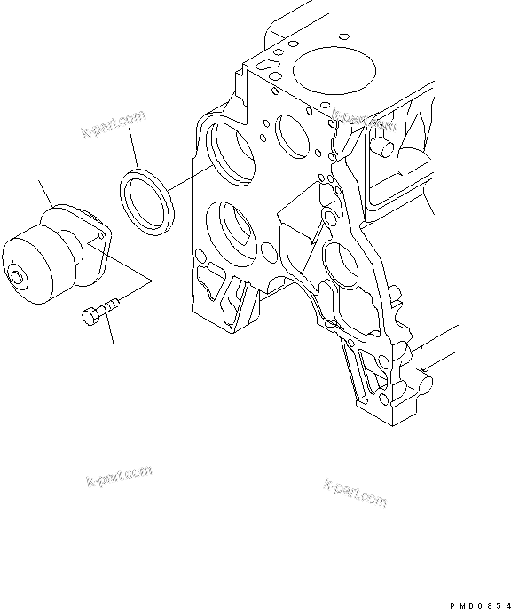 Komatsu parts book diagram for S4D102E-1N-2D S/N 26200163-UP: WATER PUMP(#26200163-26279456)