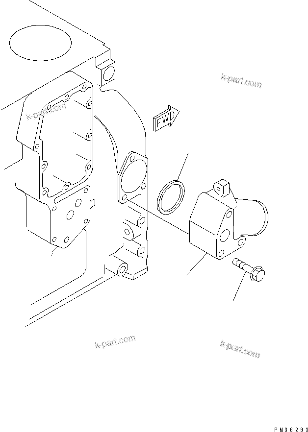 Komatsu parts book diagram for S4D102E-1N-2D S/N 26200163-UP: WATER CONNECTOR