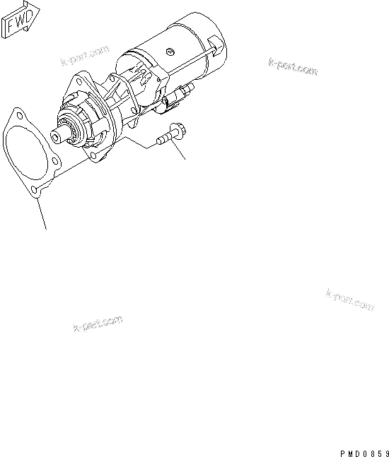 Komatsu parts book diagram for S4D102E-1N-2D S/N 26200163-UP: STARTING MOTOR MOUNTING (4.5KW)(#26219657-)