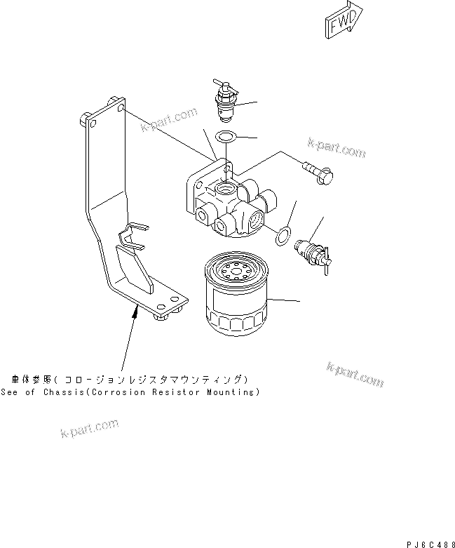Komatsu parts book diagram for S4D102E-1N-2D S/N 26200163-UP: CORROSION RESISTOR(#26259791-)