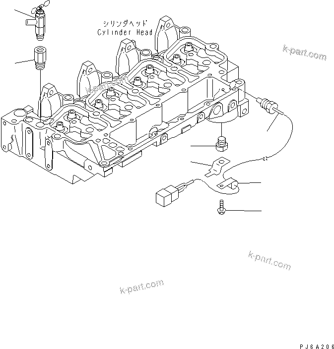 Komatsu parts book diagram for S4D102E-1F-2U S/N 26200163-UP: WATER VALVE AND WATER TEMPERATURE SENSOR(#26200415-)
