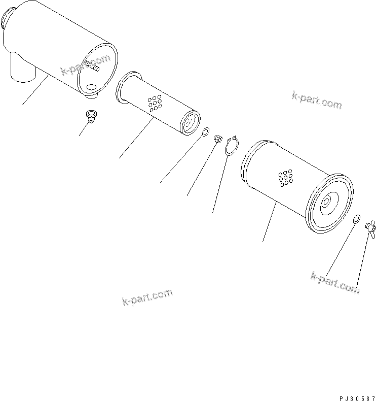 Komatsu parts book diagram for S4D102E-1F-2U S/N 26200163-UP: AIR CLEANER (FORWARDED INDIVIDUALLY PARTS)(#26200415-26254990)