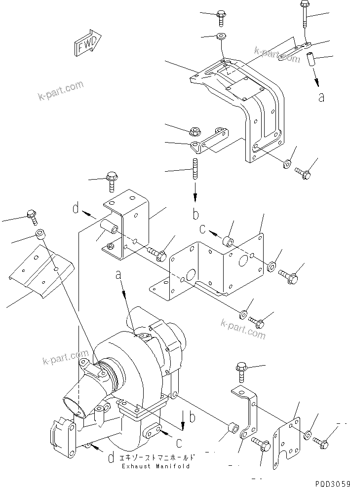 Komatsu parts book diagram for S4D102E-1F-2U S/N 26200163-UP: HEAT SHIELD(#26248154-26265747)