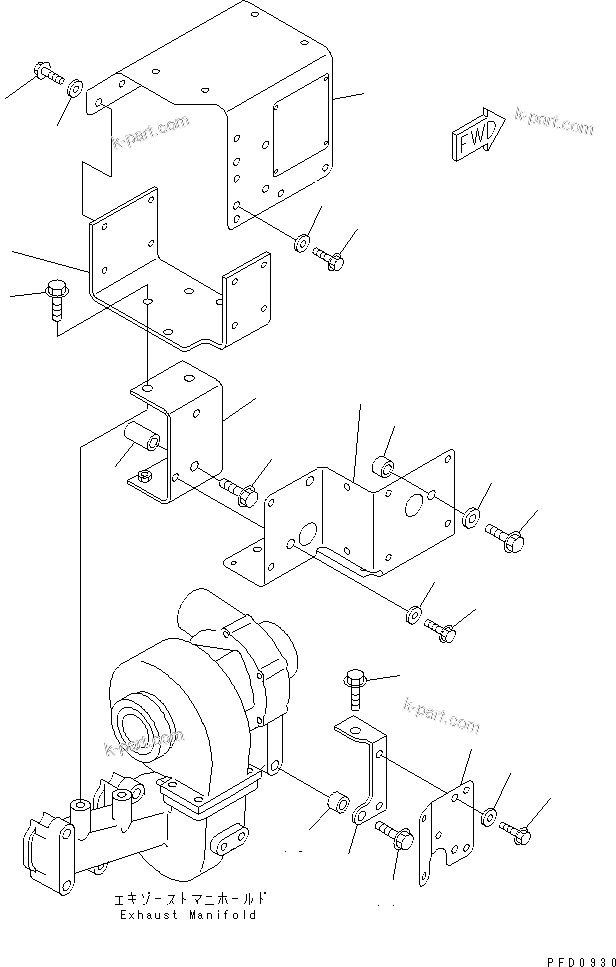 Komatsu parts book diagram for S4D102E-1F-2U S/N 26200163-UP: HEAT SHIELD(#26200415-26220426)