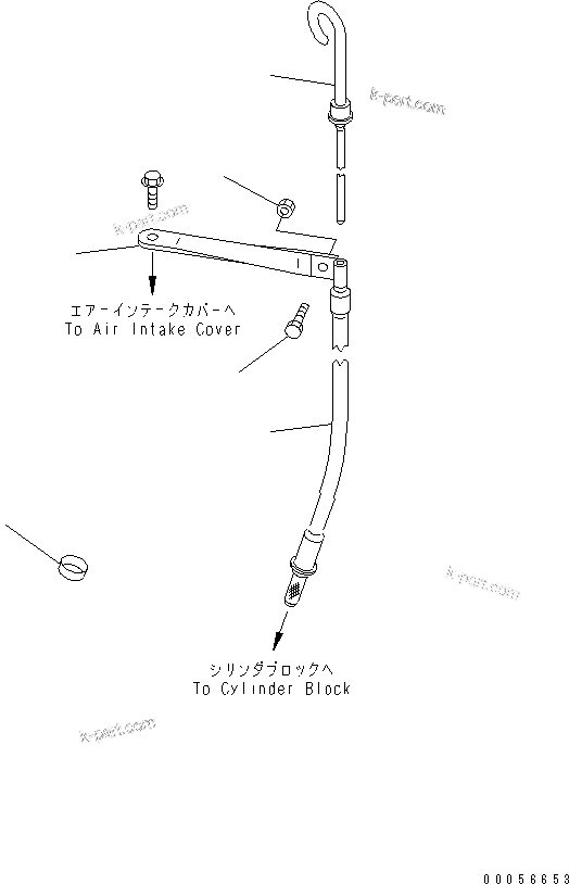 Komatsu parts book diagram for S4D102E-1F-2U S/N 26200163-UP: OIL LEVEL GAUGE(#26200278-)