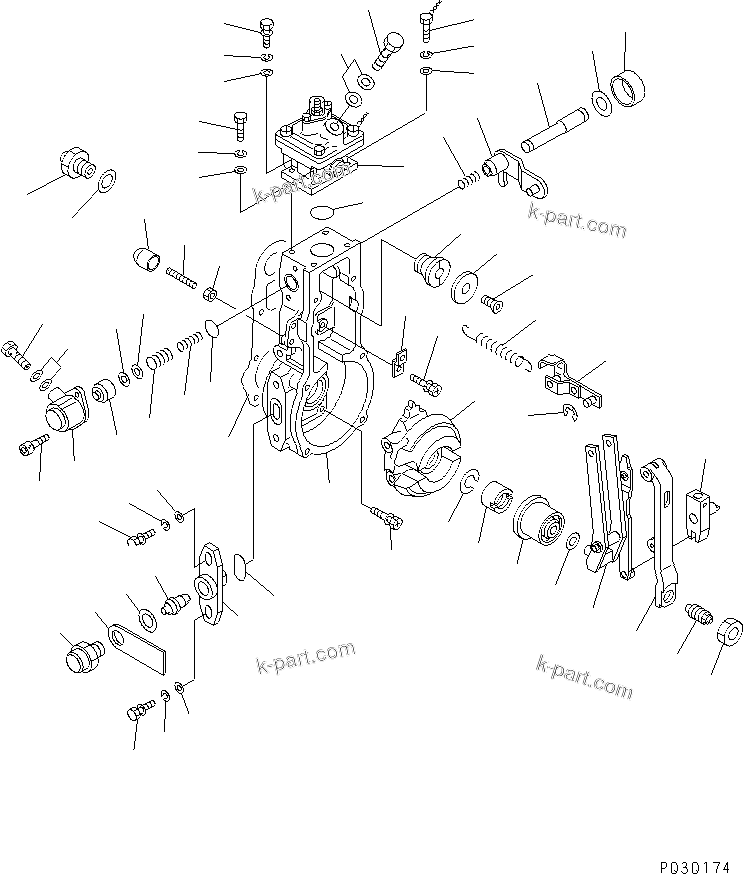 Komatsu parts book diagram for S4D102E-1F-2U S/N 26200163-UP: FUEL INJECTION PUMP (GOVERNOR) (1/2) (FOR REGULATION OF EPA) (INNER PARTS)(#26229925-)