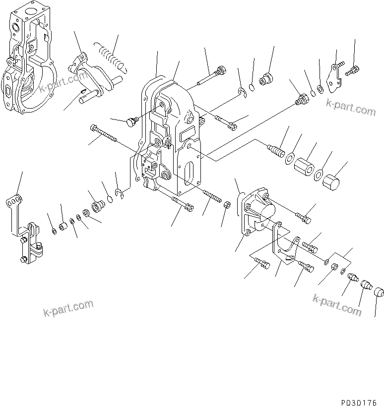 Komatsu parts book diagram for S4D102E-1F-2U S/N 26200163-UP: FUEL INJECTION PUMP (GOVERNOR) (2/2) (FOR REGULATION OF EPA) (MONO BOOM SPEC.) (INNER PARTS)(#26236432-)