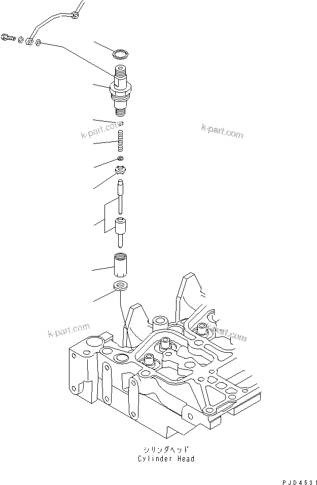 Komatsu parts book diagram for S4D102E-1F-2U S/N 26200163-UP: INJECTION NOZZLE(#26237766-)