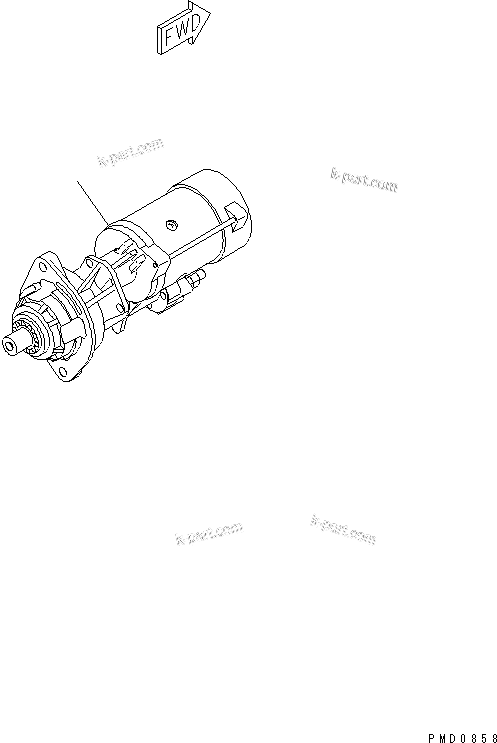Komatsu parts book diagram for S4D102E-1F-2U S/N 26200163-UP: STARTING MOTOR (4.5KW)