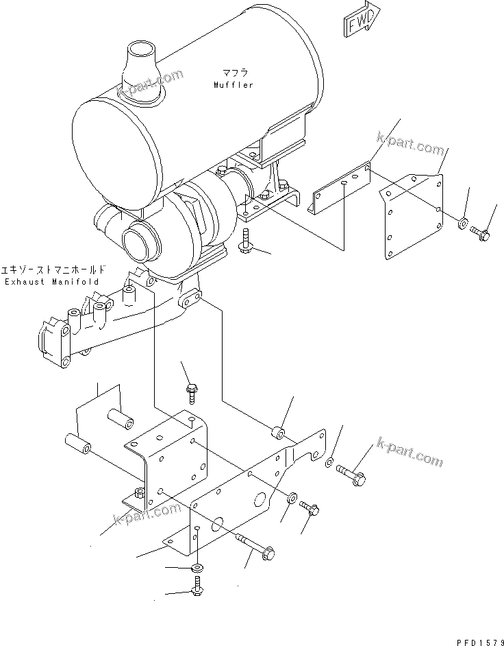 Komatsu parts book diagram for S4D102E-1K-2 S/N 26200163-UP: HEAT SHIELD(#26203202-)