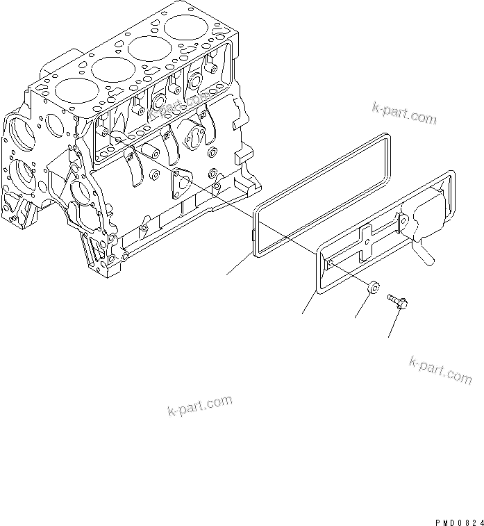 Komatsu parts book diagram for S4D102E-1K-2 S/N 26200163-UP: CAMFOLLOWER COVER(#26200163-26230914)