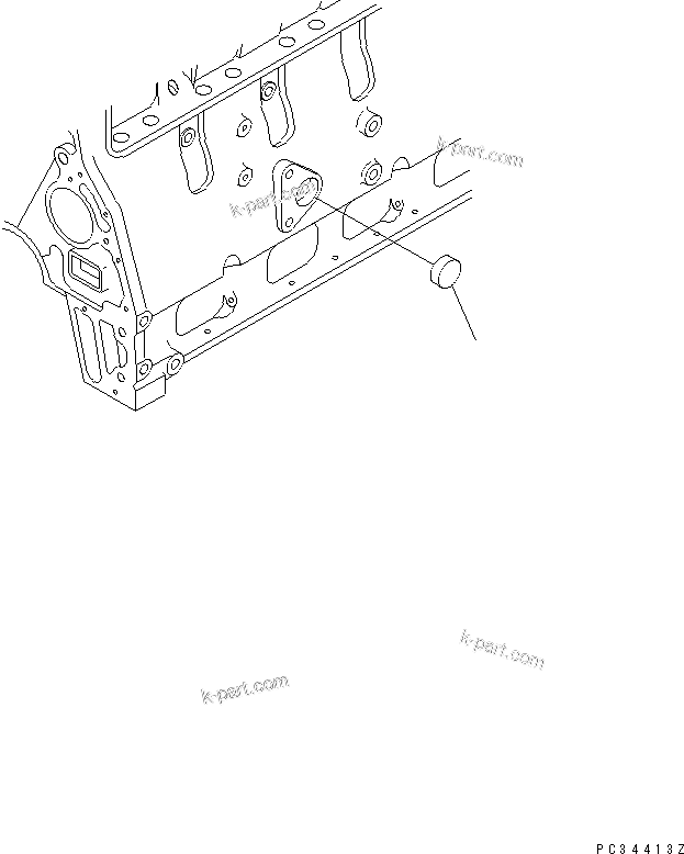 Komatsu parts book diagram for S4D102E-1K-2 S/N 26200163-UP: CYLINDER BLOCK BLIND PLUG