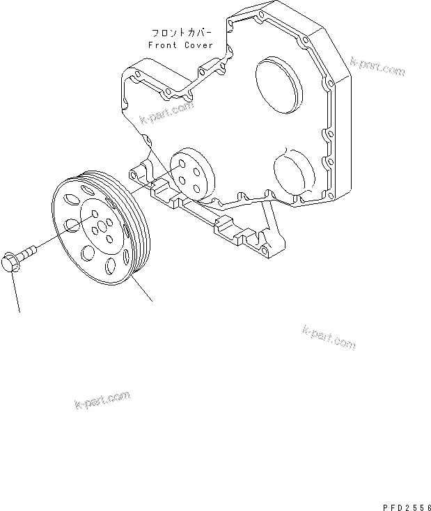Komatsu parts book diagram for S4D102E-1K-2 S/N 26200163-UP: CRANK PULLEY(#26203202-26237975)