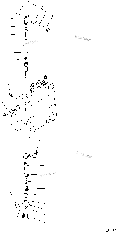 Komatsu parts book diagram for S4D102E-1K-2 S/N 26200163-UP: FUEL INJECTION PUMP (PUMP) (2/2) (INNER PARTS)(#26203206-)
