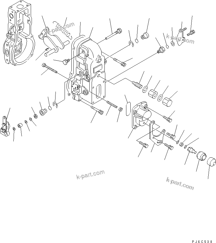 Komatsu parts book diagram for S4D102E-1K-2 S/N 26200163-UP: FUEL INJECTION PUMP (GOVERNOR) (2/2) (INNER PARTS)(#26203206-)