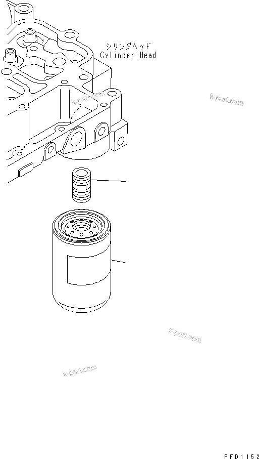 Komatsu parts book diagram for S4D102E-1K-2 S/N 26200163-UP: FUEL FILTER(#26200282-)