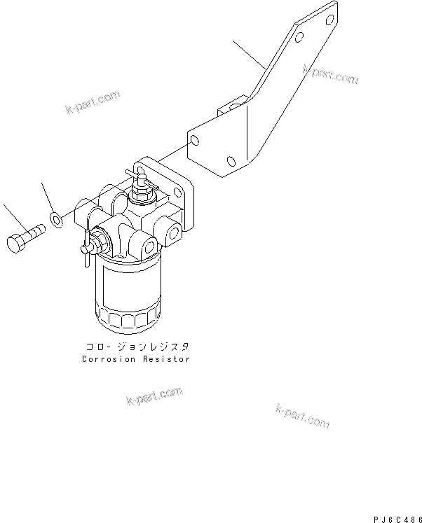 Komatsu parts book diagram for S4D102E-1K-2 S/N 26200163-UP: CORROSION RESISTOR BRACKET(#26258629-)
