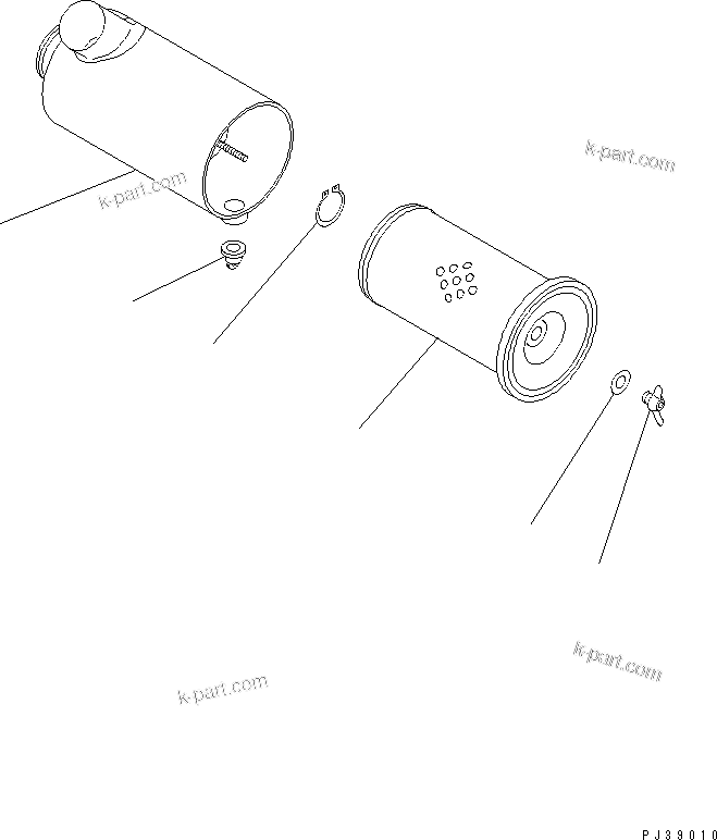 Komatsu parts book diagram for S4D95L-1K-C S/N 135080-UP: AIR CLEANER (SINGLE ELEMENT TYPE)