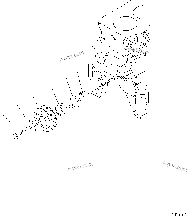 Komatsu parts book diagram for S4D95L-1K-C S/N 135080-UP: IDLER GEAR