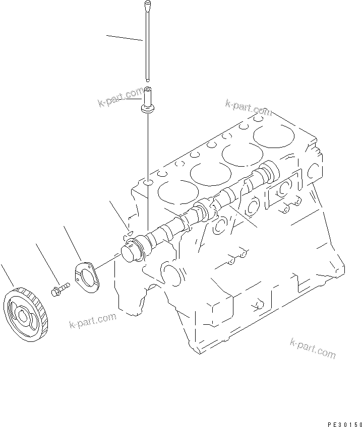 Komatsu parts book diagram for S4D95L-1K-C S/N 135080-UP: CAMSHAFT AND TAPPET
