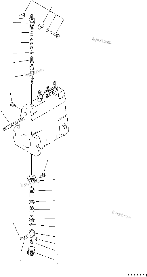 Komatsu parts book diagram for S4D95L-1K-C S/N 135080-UP: FUEL INJECTION PUMP (PUMP) (2/2) (INNER PARTS)