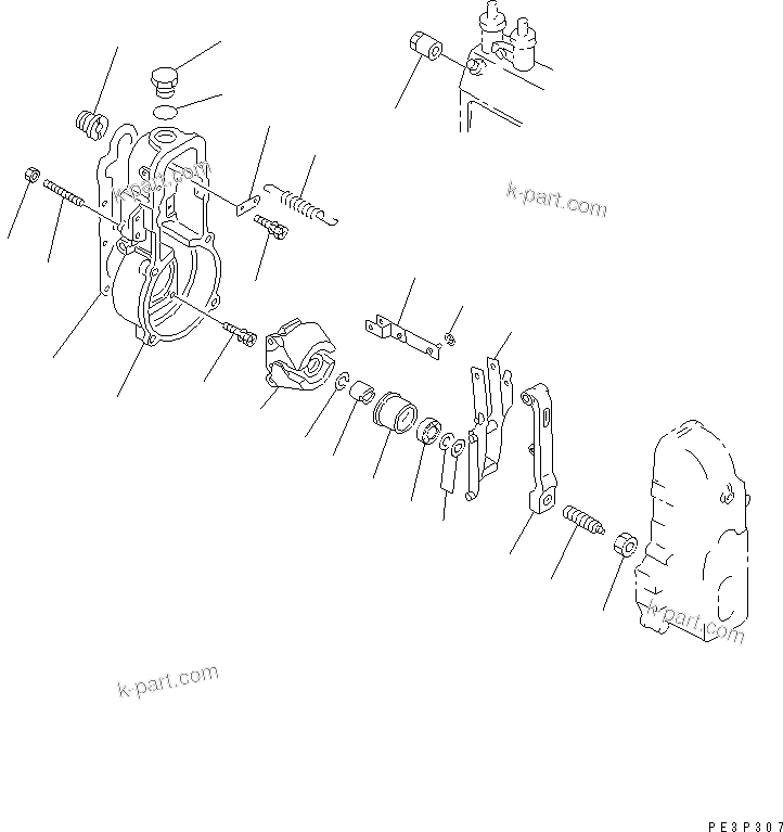 Komatsu parts book diagram for S4D95L-1K-C S/N 135080-UP: FUEL INJECTION PUMP (GOVERNOR) (1/2) (INNER PARTS)