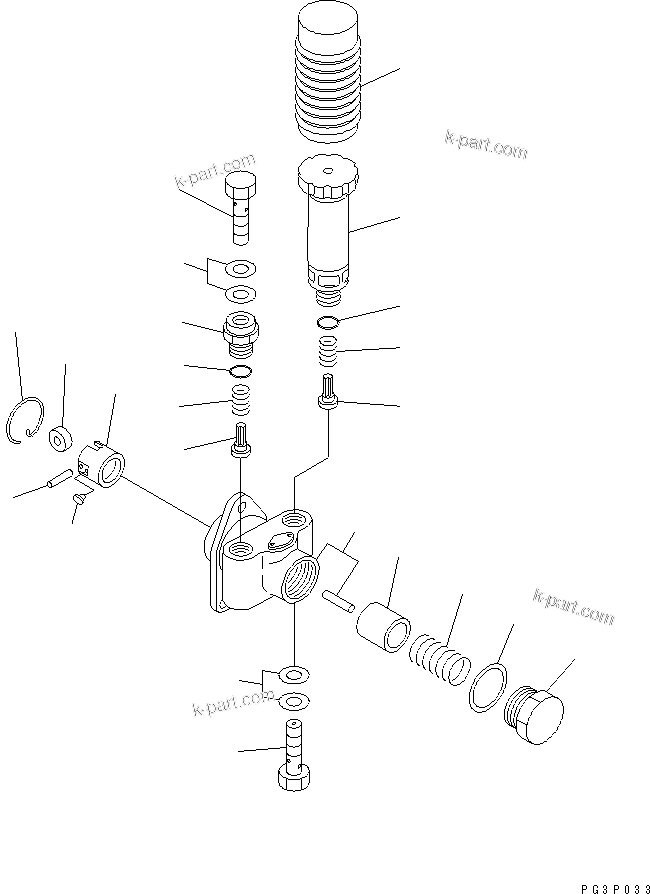 Komatsu parts book diagram for S4D95L-1K-C S/N 135080-UP: FUEL INJECTION PUMP (FEED PUMP) (INNER PARTS)