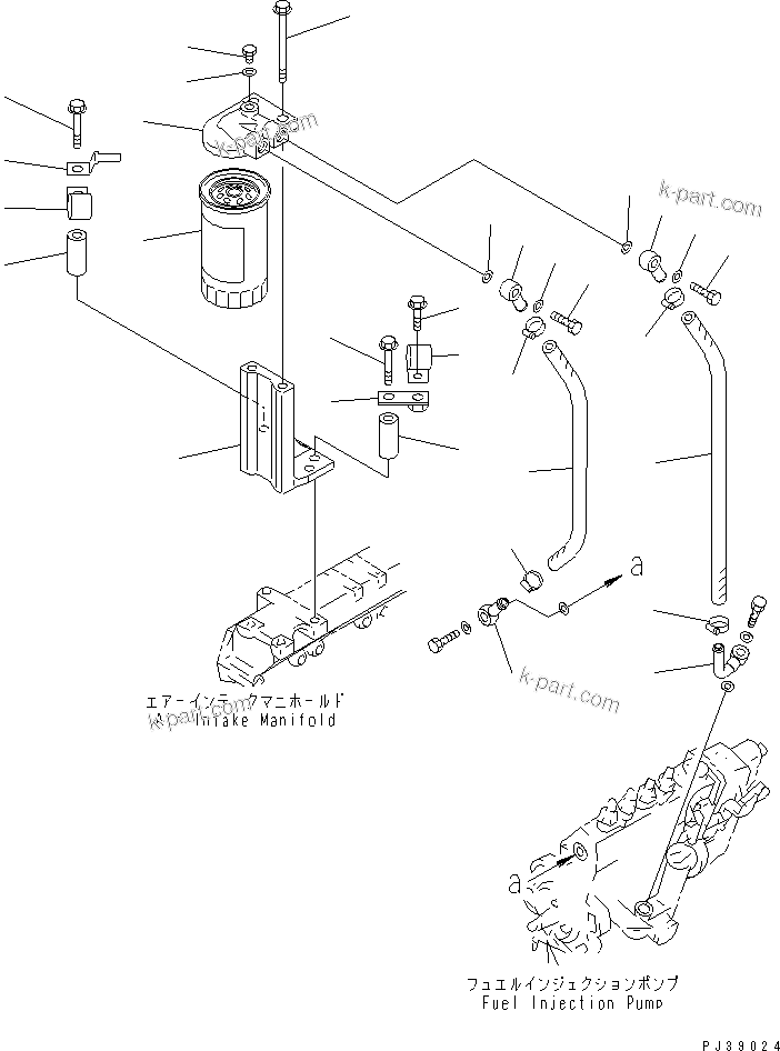 Komatsu parts book diagram for S4D95L-1K-C S/N 135080-UP: FUEL FILTER