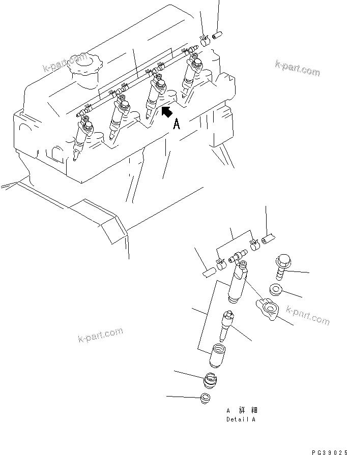 Komatsu parts book diagram for S4D95L-1K-C S/N 135080-UP: INJECTION NOZZLE