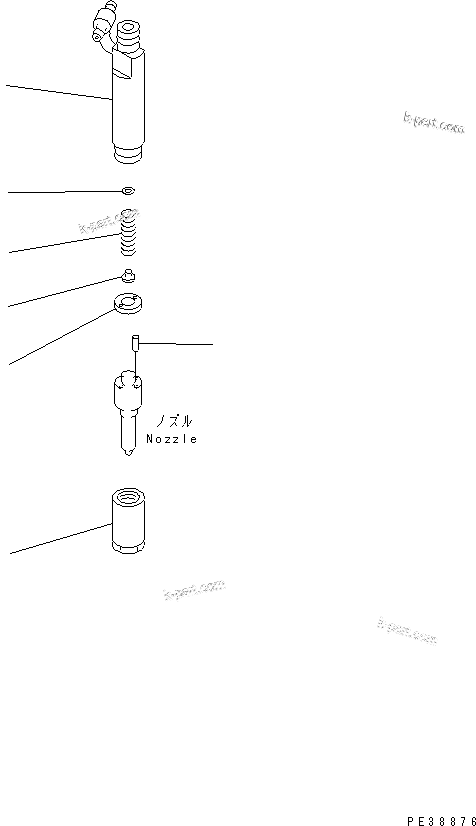 Komatsu parts book diagram for S4D95L-1K-C S/N 135080-UP: NOZZLE HOLDER (INNER PARTS)