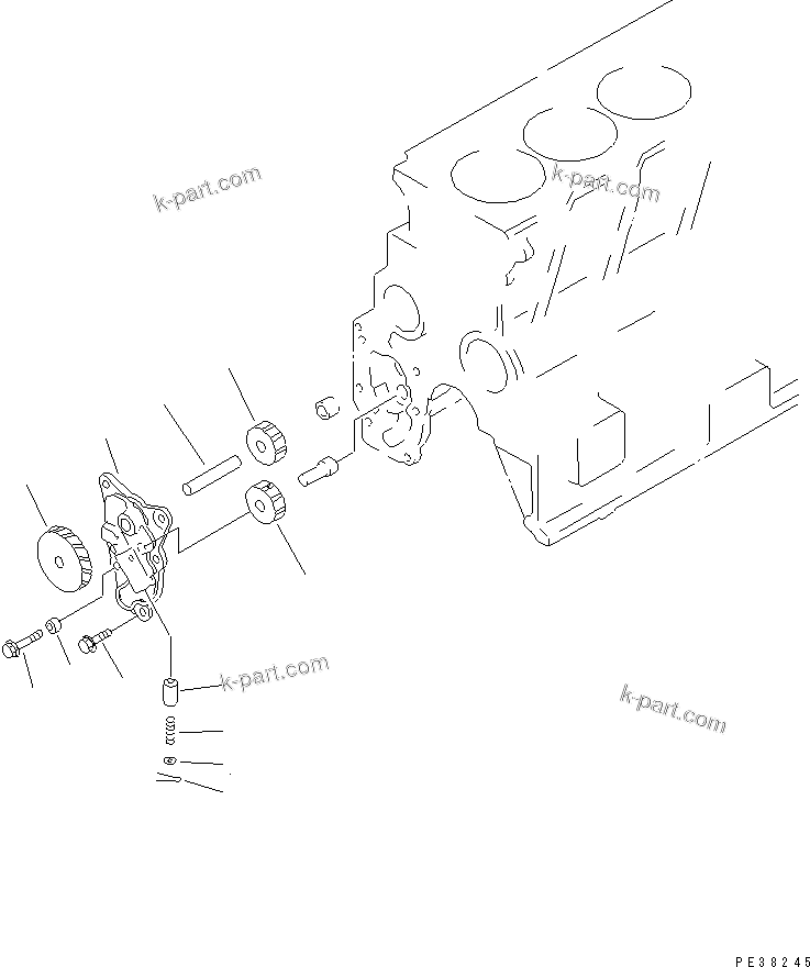 Komatsu parts book diagram for S4D95L-1L S/N 135080-UP: OIL PUMP