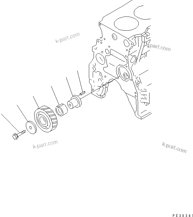 Komatsu parts book diagram for S4D95L-1L S/N 135080-UP: IDLER GEAR