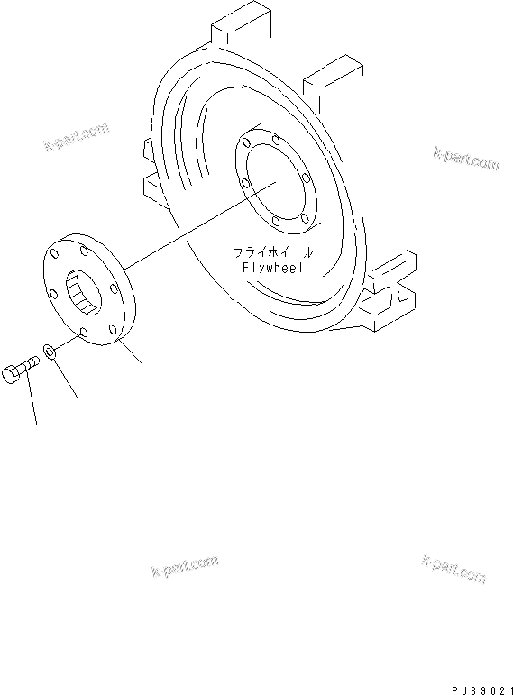 Komatsu parts book diagram for S4D95L-1L S/N 135080-UP: MAIN POWER TAKE OFF