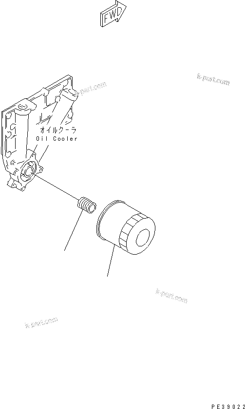 Komatsu parts book diagram for S4D95L-1L S/N 135080-UP: OIL FILTER