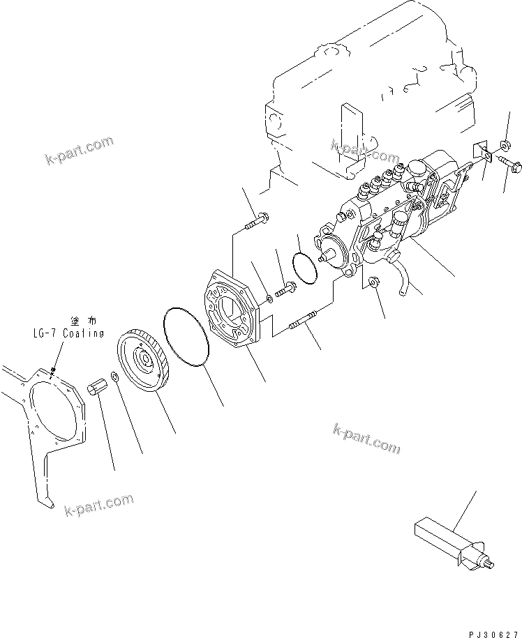 Komatsu parts book diagram for S4D95L-1L S/N 135080-UP: FUEL INJECTION PUMP MOUNTING