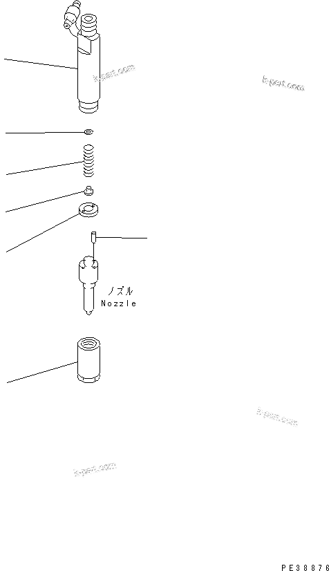 Komatsu parts book diagram for S4D95L-1L S/N 135080-UP: NOZZLE HOLDER (INNER PARTS)