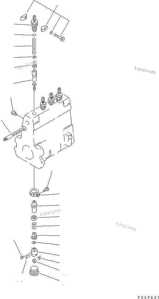 Komatsu parts book diagram for S4D95L-1A-C S/N 48797-UP: FUEL INJECTION PUMP (PUMP) (2/2) (EXCEPT JAPAN)