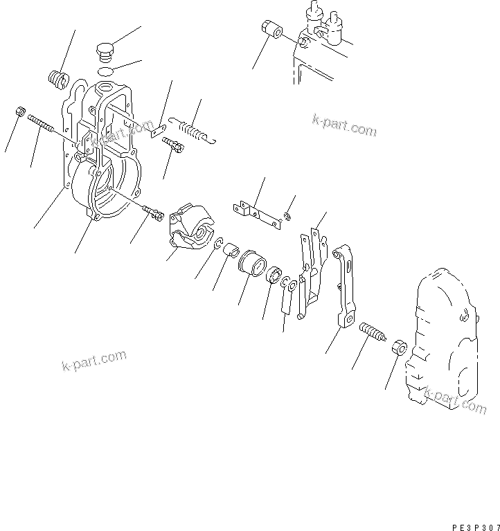 Komatsu parts book diagram for S4D95L-1A-C S/N 48797-UP: FUEL INJECTION PUMP (GOVERNOR) (1/2) (EXCEPT JAPAN)