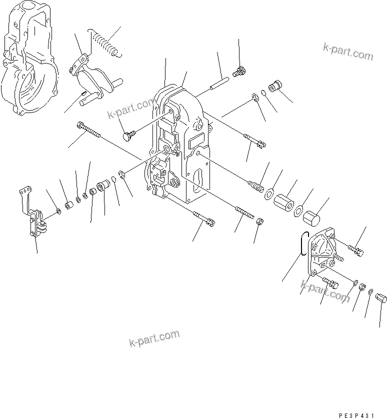 Komatsu parts book diagram for S4D95L-1A-C S/N 48797-UP: FUEL INJECTION PUMP (GOVERNOR) (2/2) (EXCEPT JAPAN)