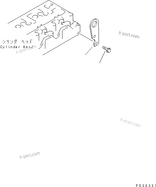 Komatsu parts book diagram for S4D95L-1N S/N 135080-UP: REAR HANGER
