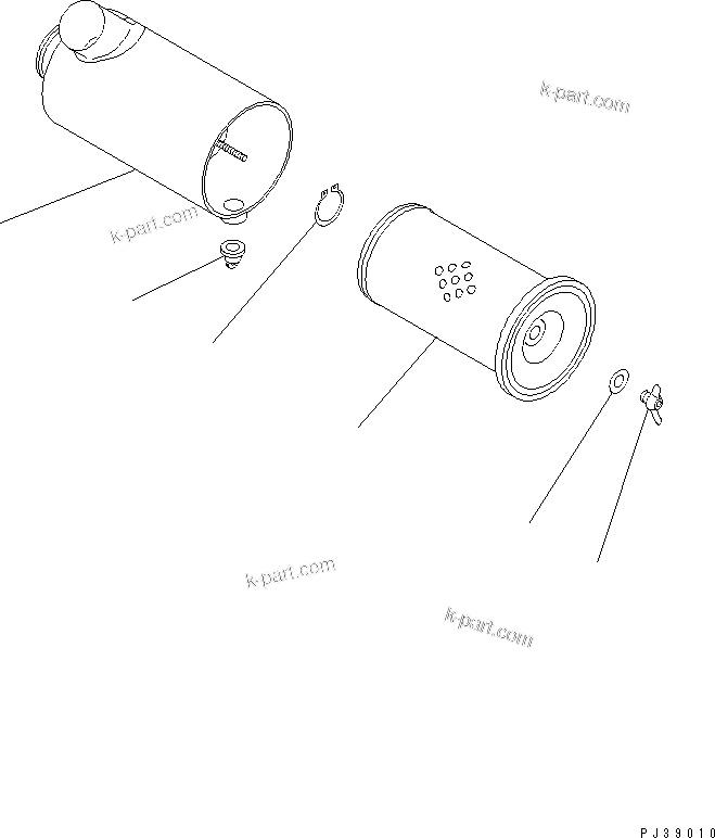 Komatsu parts book diagram for S4D95L-1N S/N 135080-UP: AIR CLEANER (SINGLE ELEMENT TYPE)
