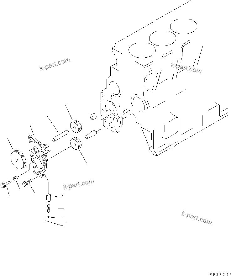 Komatsu parts book diagram for S4D95L-1N S/N 135080-UP: OIL PUMP