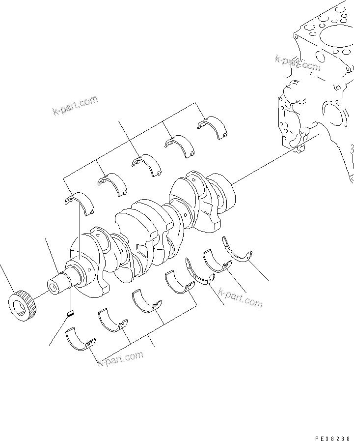 Komatsu parts book diagram for S4D95L-1N S/N 135080-UP: CRANKSHAFT