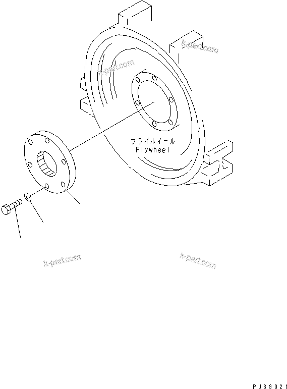 Komatsu parts book diagram for S4D95L-1N S/N 135080-UP: MAIN POWER TAKE OFF