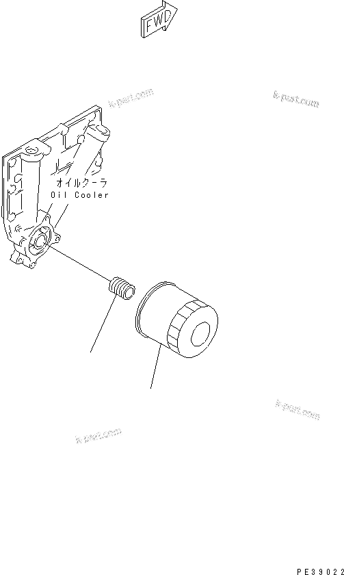 Komatsu parts book diagram for S4D95L-1N S/N 135080-UP: OIL FILTER