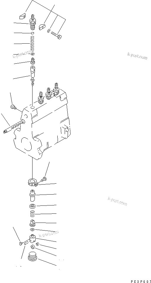 Komatsu parts book diagram for S4D95L-1N S/N 135080-UP: FUEL INJECTION PUMP (PUMP) (2/2) (INNER PARTS)