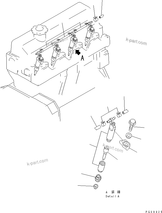 Komatsu parts book diagram for S4D95L-1N S/N 135080-UP: INJECTION NOZZLE