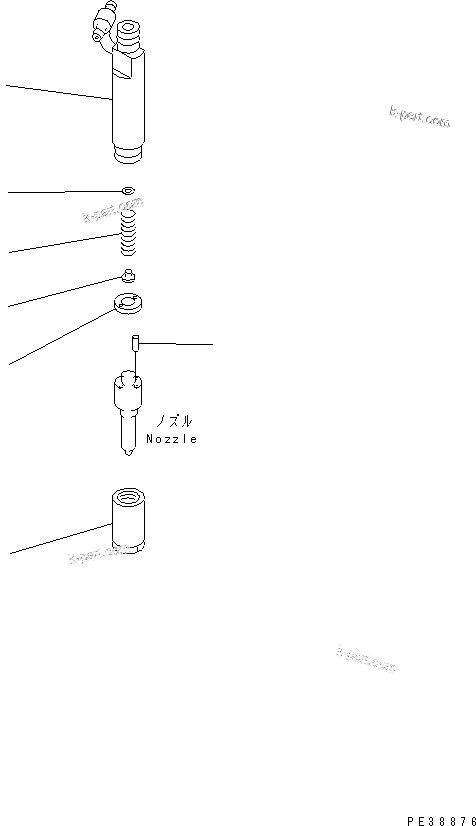 Komatsu parts book diagram for S4D95L-1N S/N 135080-UP: NOZZLE HOLDER (INNER PARTS)